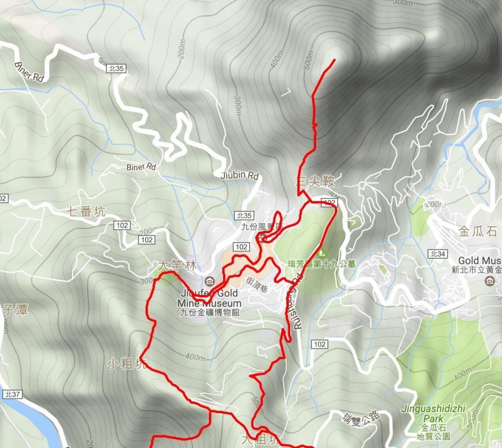 jiufen, tchaj-wan mapa