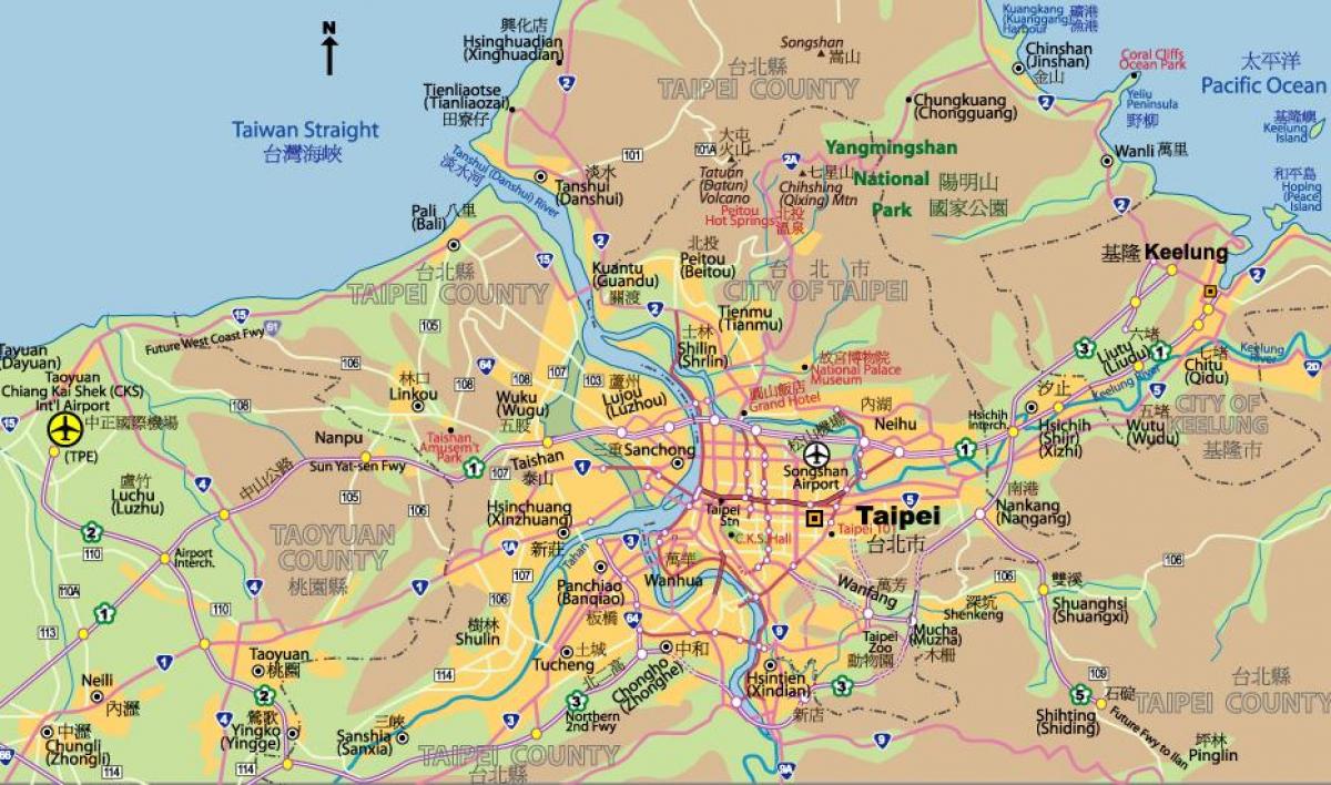 V centru města Taipei mapě