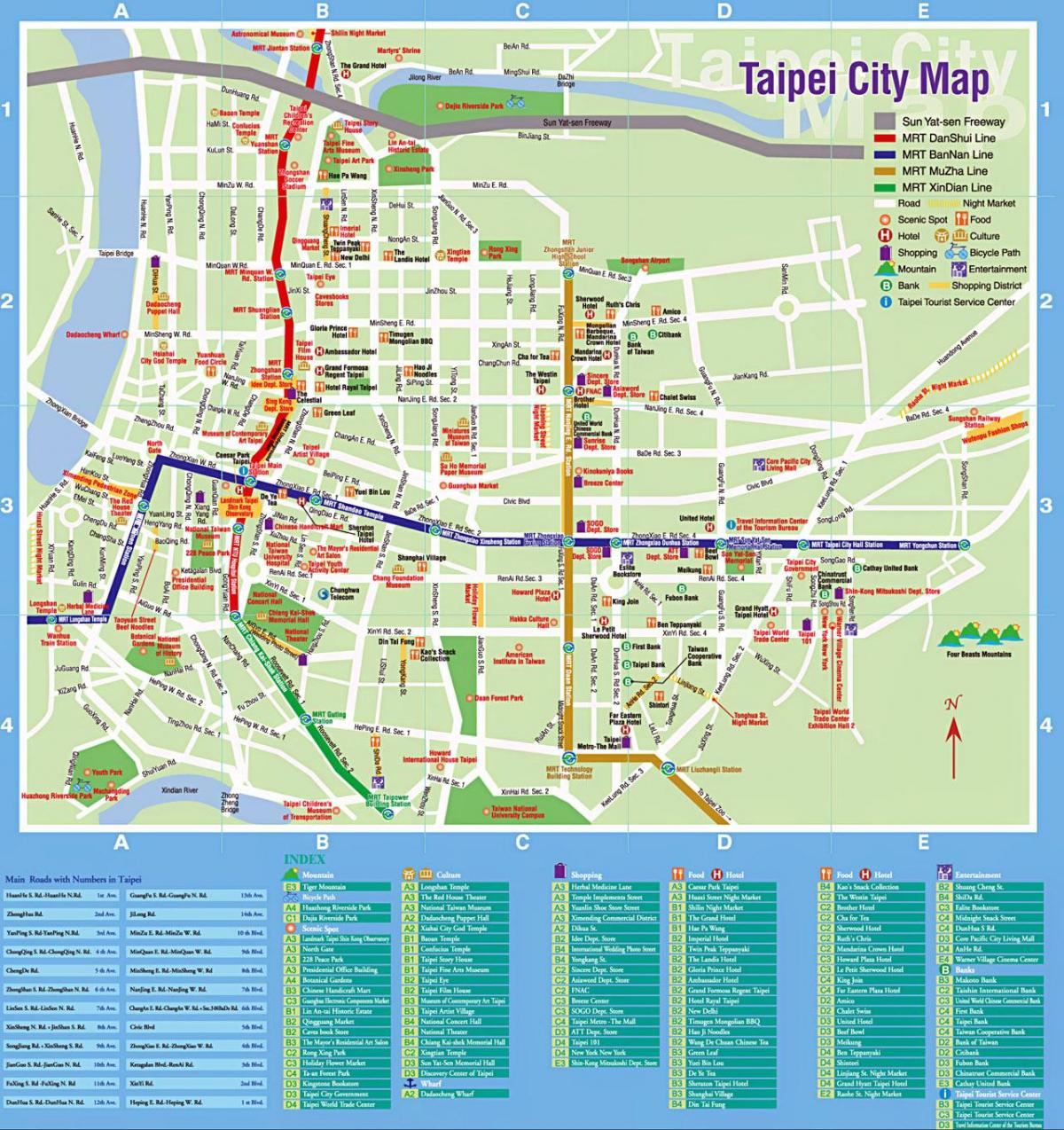 Taipei bus mapa tras