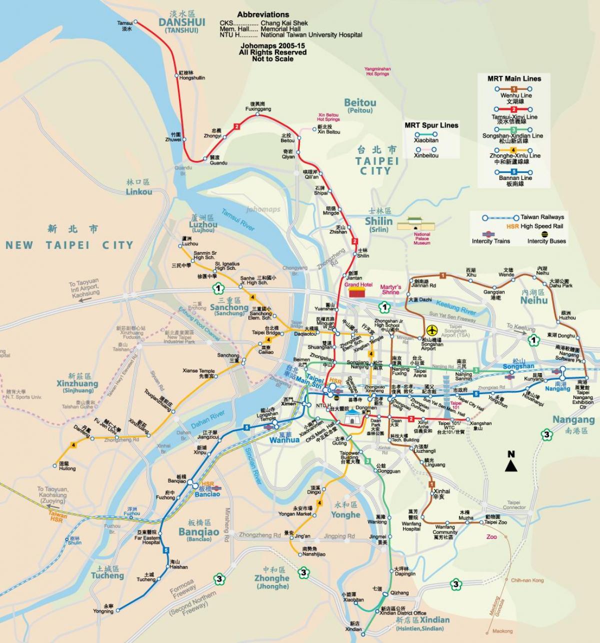 mapa Taipei silnici