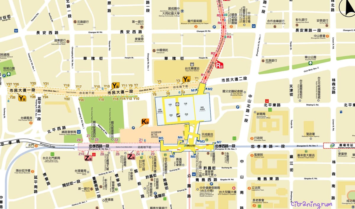 mapa Taipei city mall