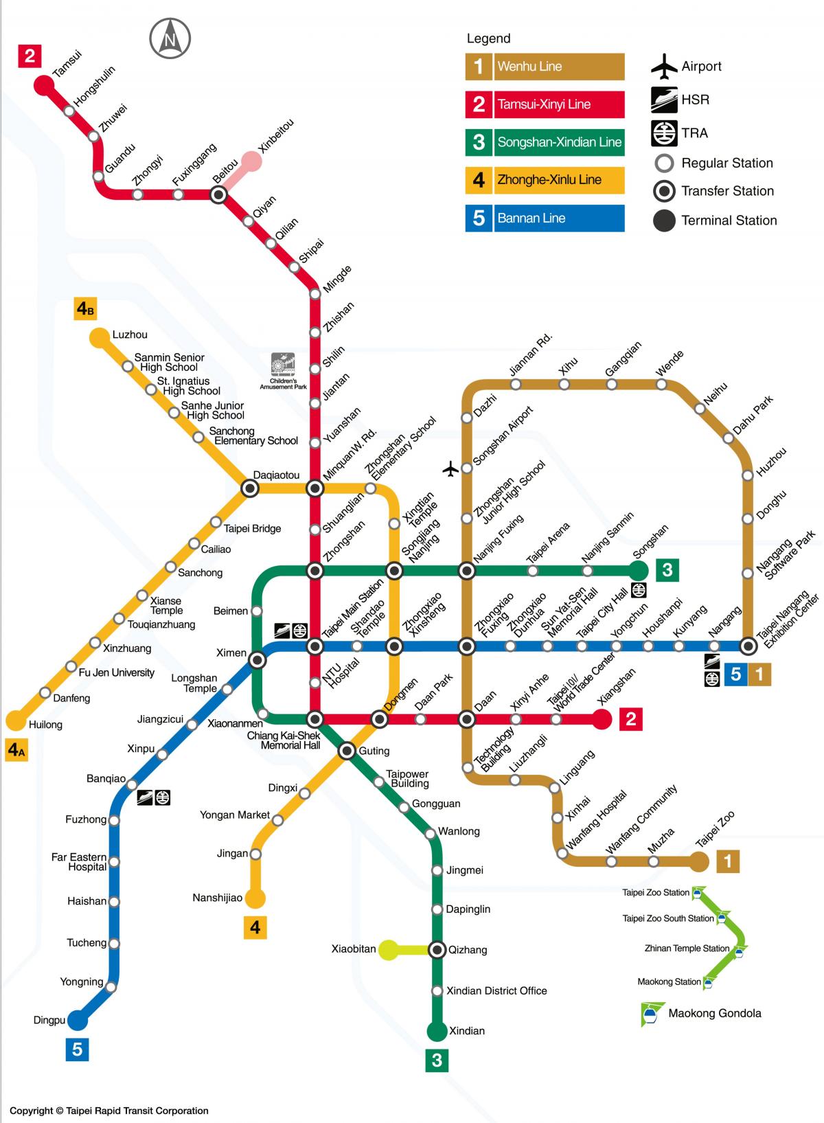 Taipei mrt line mapy