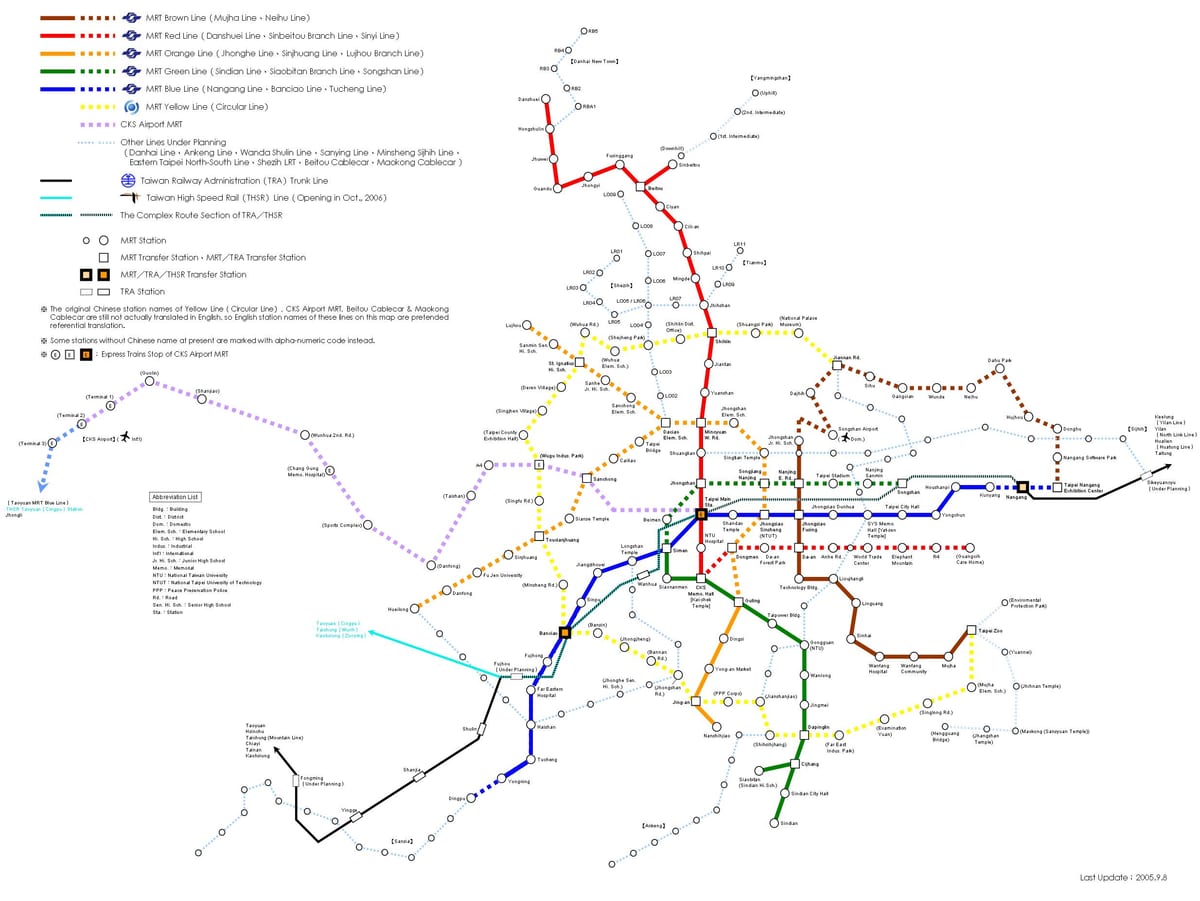 mapa Taipei hsr stanici