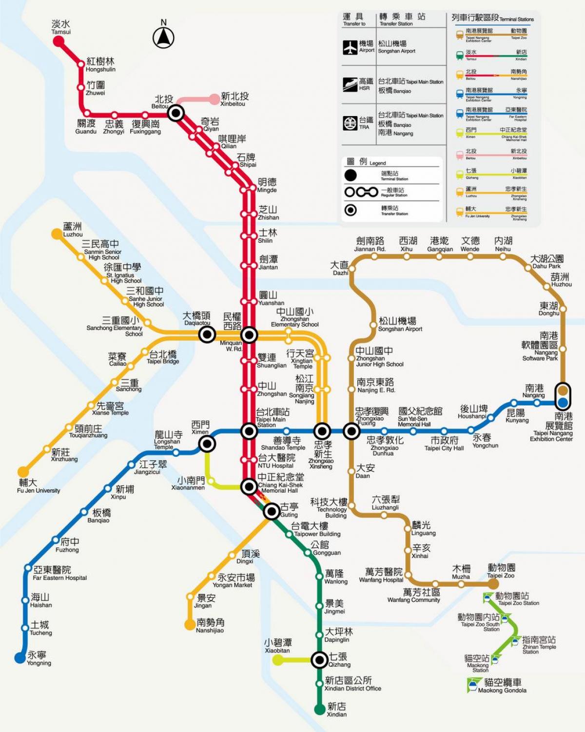 mapa Taipei mrt jízdné 