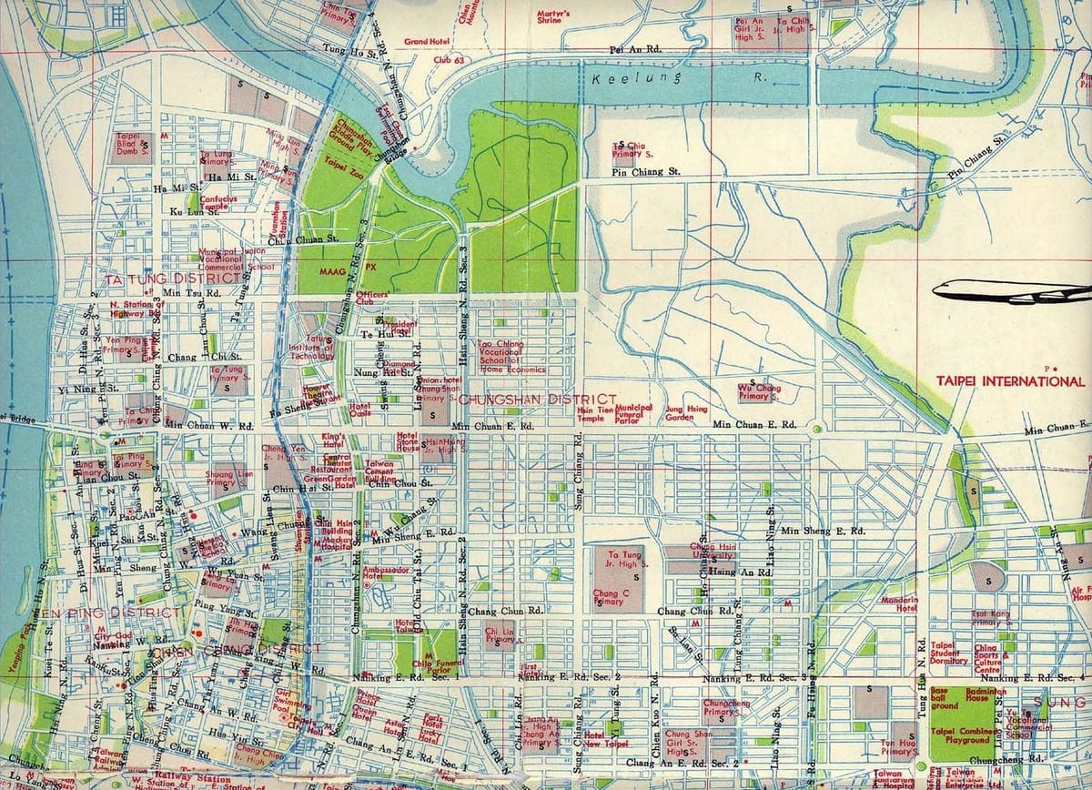 mapa Taipei nakupování