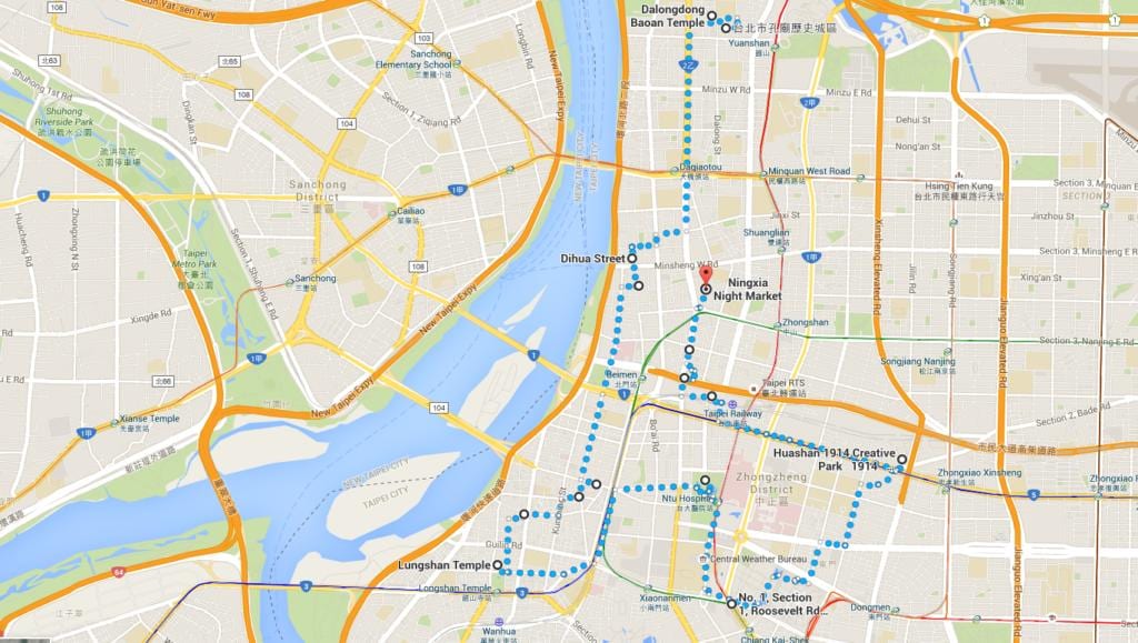 Taipei ubike mapě