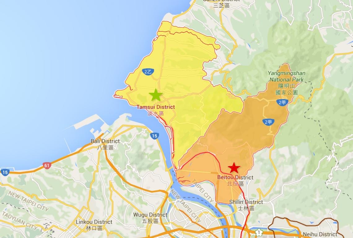 mapa tamsui