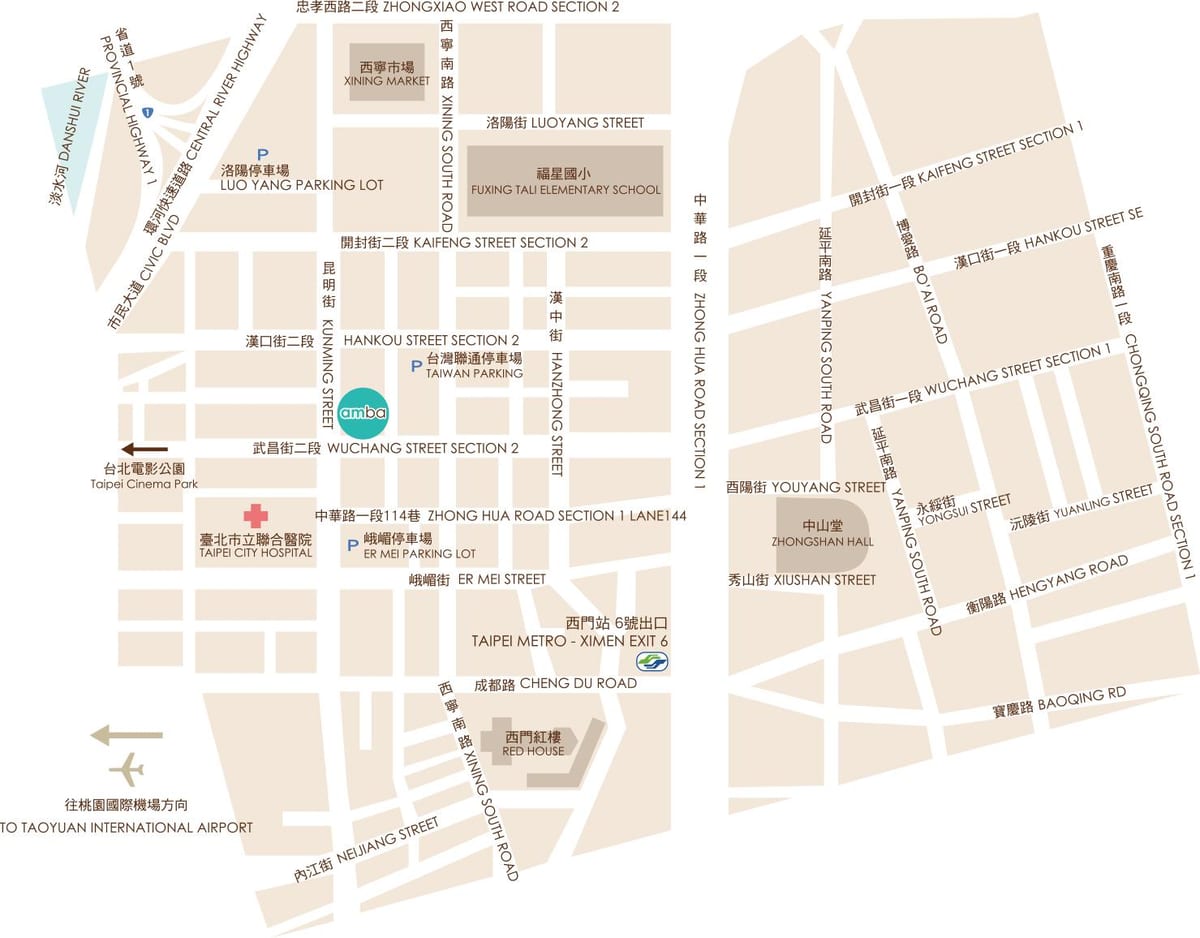 ximending Taipei mapě