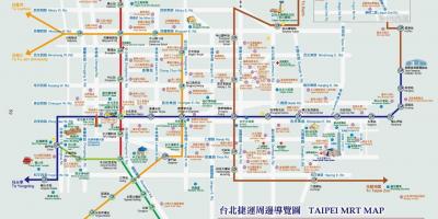 Taipei mrt mapa s turistických míst