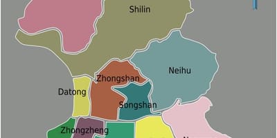 Taipei city okresní mapě