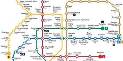 Taipei rapid transit mapě