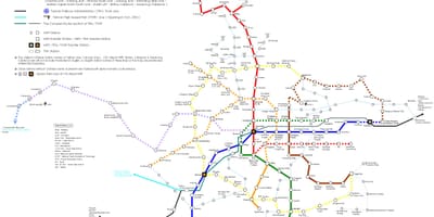 Taipei železniční mapě